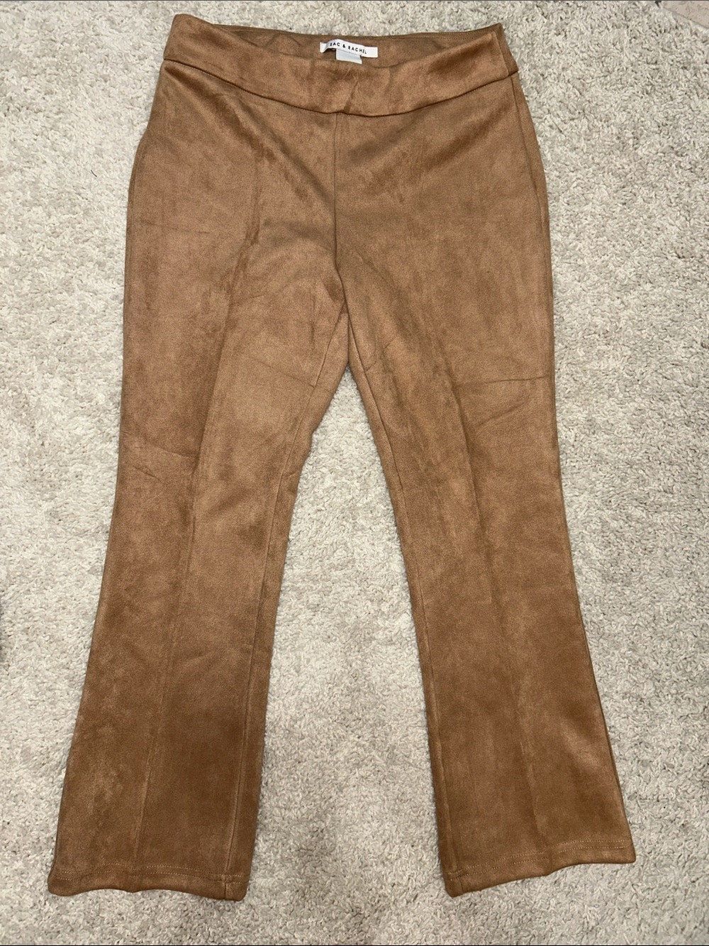 Zac & Rachel Tan Faux Suede Bootcut Jeans